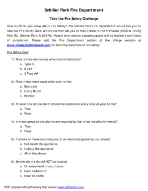fire red questionnaire|fire prevention test quiz printable.